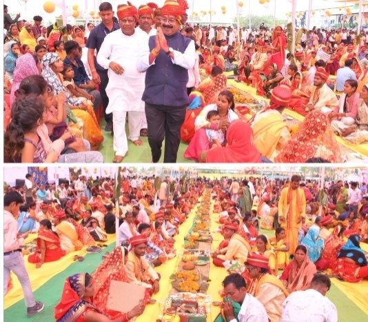मुख्यमंत्री कन्या सामूहिक विवाह योजना: 192 जोड़ों ने लिए सात फेरे
