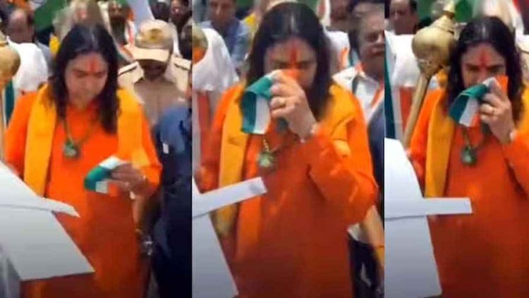 बीजेपी विधायक बालमुकुंद आचार्य तिरंगे से नाक पोंछते दिखे? वायरल वीडियो पर विपक्ष हमलावर