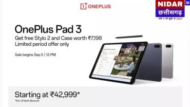 OnePlus Pad 3 भारत में लॉन्च: 16GB RAM और 13.2-इंच डिस्प्ले, जानें कीमत और खूबियां