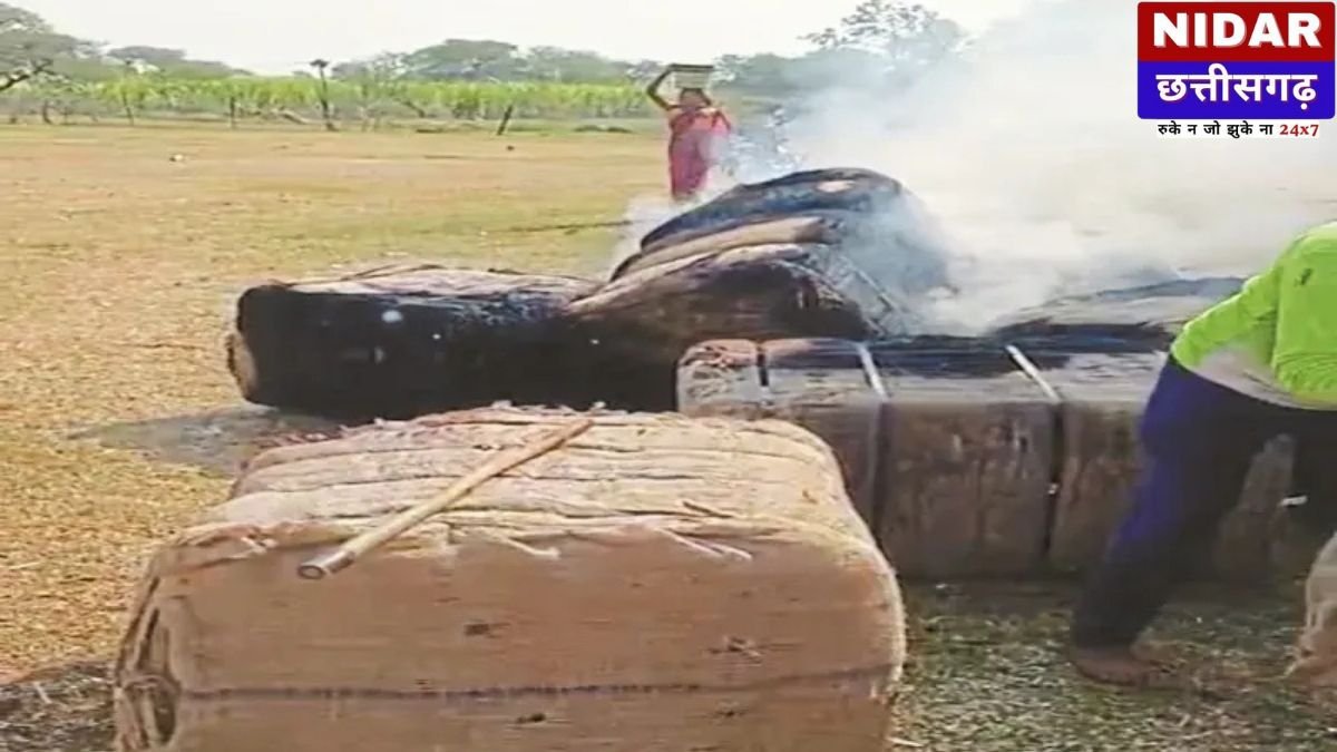 कवर्धा के धान खरीदी केंद्र में आगजनी: बारदानों में लगी आग, ग्रामीणों की सतर्कता से बड़ी दुर्घटना टली