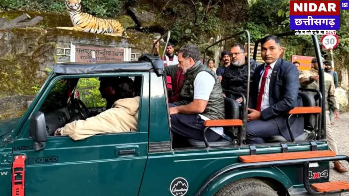 राहुल गांधी का पचमढ़ी में जंगल सफारी, प्राकृतिक सौंदर्य का लिया आनंद