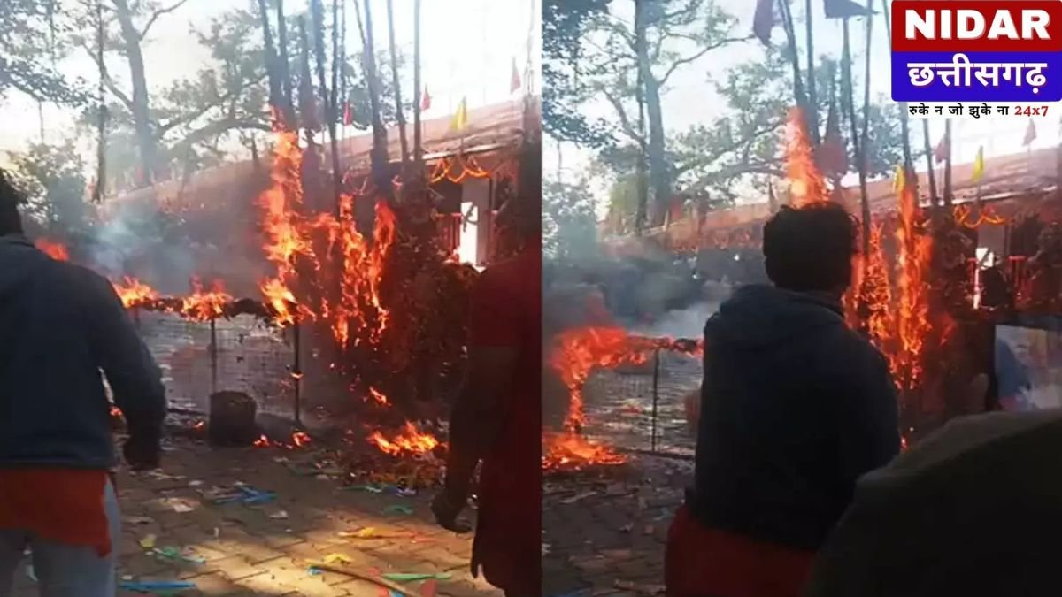 अंबिकापुर: मां महामाया मंदिर में मन्नत के धागों में लगी आग, पुलिस की मुस्तैदी से टला बड़ा हादसा; नए साल पर उमड़ी भारी भीड़