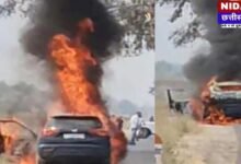 BJP leader car fire Chhattisgarh: Deputy CM के कार्यक्रम में जा रहे BJP नेता की XUV300 बनी आग का गोला, बाल-बाल बची जान!