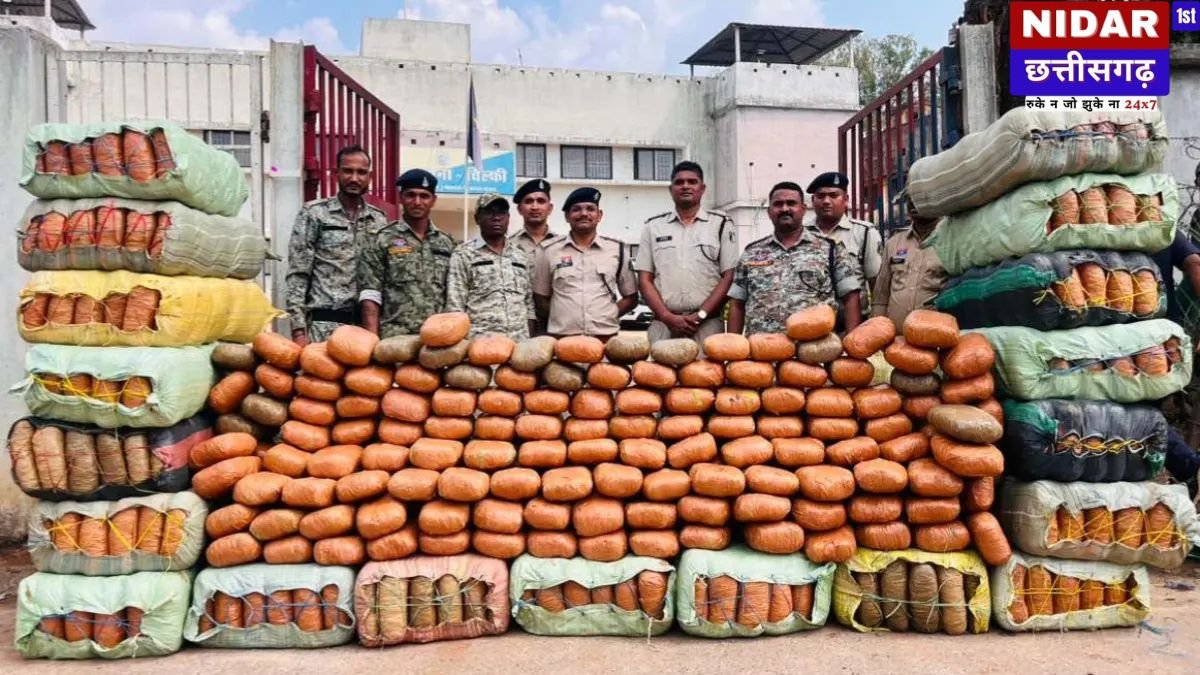 छत्तीसगढ़ पुलिस की बड़ी कार्रवाई: कवर्धा में 5 करोड़ का गांजा जब्त, राजस्थान जा रहा था नशे का ट्रक