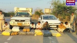 पुलिस की बड़ी कामयाबी: तरबूज के नीचे छिपाकर ले जा रहे थे ₹1.12 करोड़ का गांजा, 6 तस्कर गिरफ्तार
