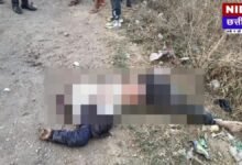 "Road accident scene in Surajpur involving a bike and tractor."