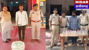 मुंगेली में नशे के सौदागरों और सटोरियों पर पुलिस का शिकंजा: भारी मात्रा में अवैध शराब जब्त, दो आरोपी सलाखों के पीछे