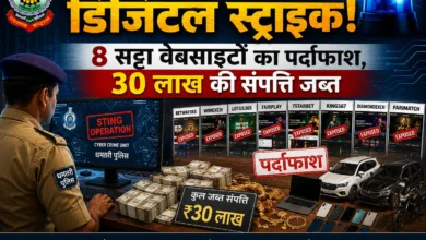 धमतरी पुलिस का डिजिटल स्ट्राइक! 8 सट्टा वेबसाइटों का पर्दाफाश, 30 लाख की संपत्ति जब्त