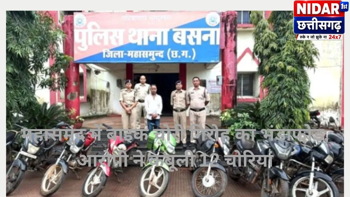 महासमुंद में बाइक चोरी गिरोह का भंडाफोड़, आरोपी ने कबूलीं 12 चोरियां