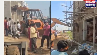रायपुर में अवैध निर्माण पर नगर निगम का बुलडोजर एक्शन, रावतपुरा कॉलोनी में कार्रवाई
