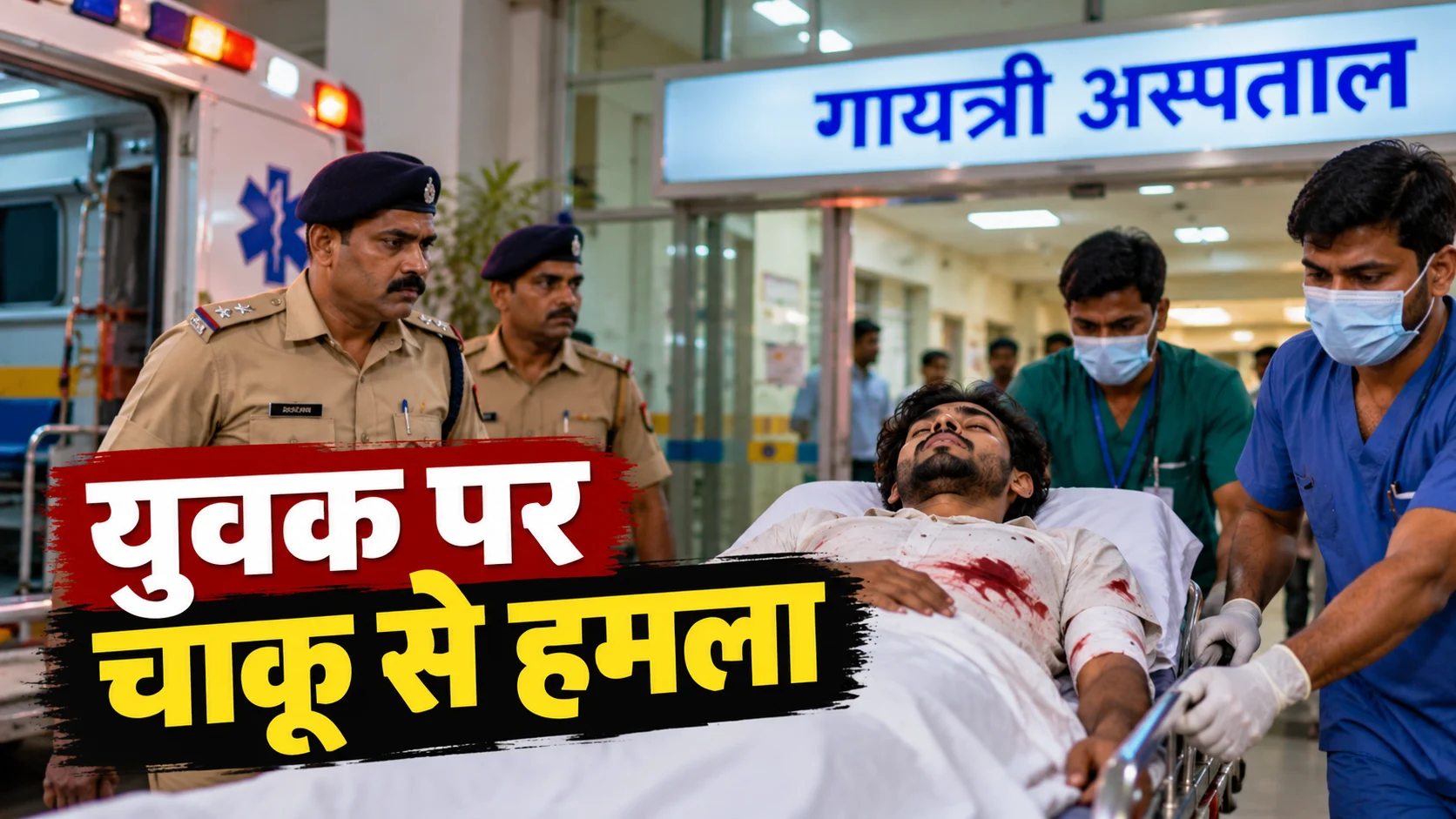 रायपुर के कुशालपुर में युवक पर चाकू से हमला, गायत्री अस्पताल में भर्ती