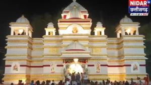 बलौदाबाजार में राम मंदिर की तर्ज पर सजा दुर्गा पंडाल, उमड़ रहे श्रद्धालु